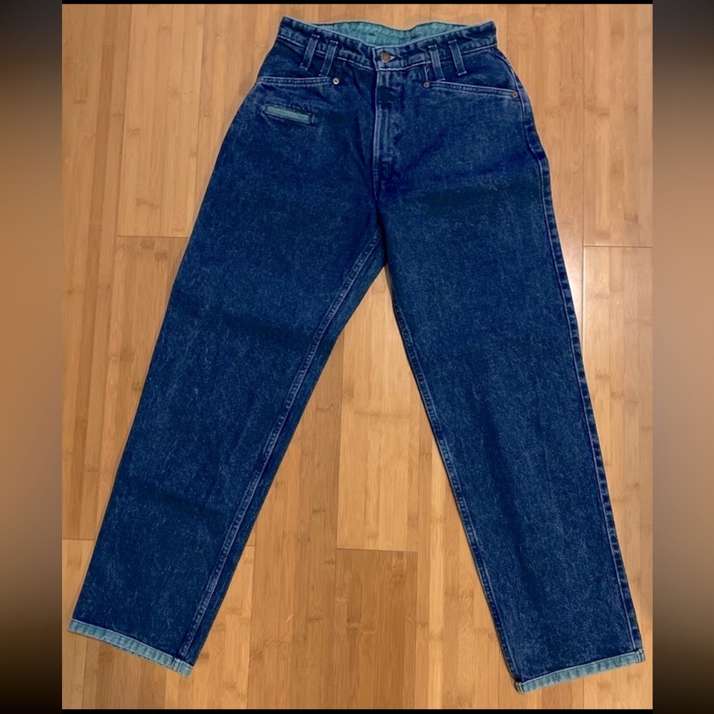 Vintage 90s Blue and Turquoise Levi Mom Jeans